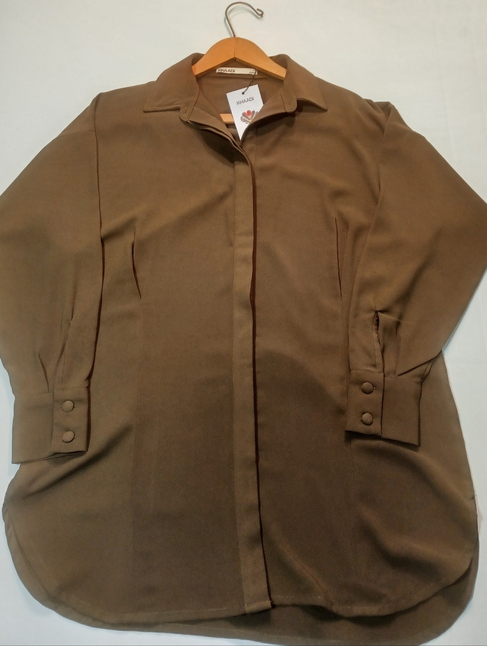 Olive Green Button Down Shirt - Picture 7 of 10